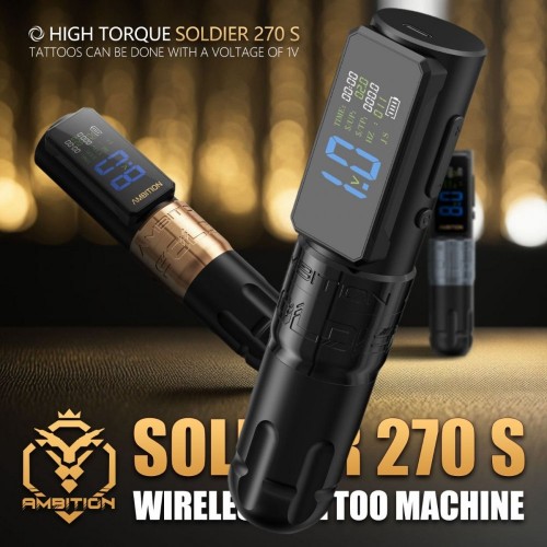 Ambition Soldier 270S Kablosuz Dövme Makinesi - Silver 2