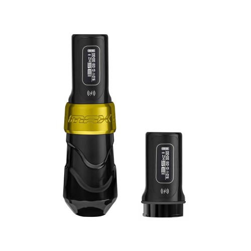 Flux Max Gold Stealth 4.5 mm Stroke Çift Bataryalı Kablosuz Dövme Makinesi - Siyah