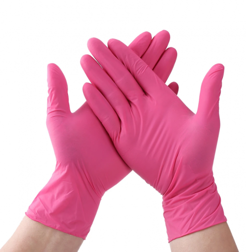 Pembe Nitril Eldiven Small - 100 Adet